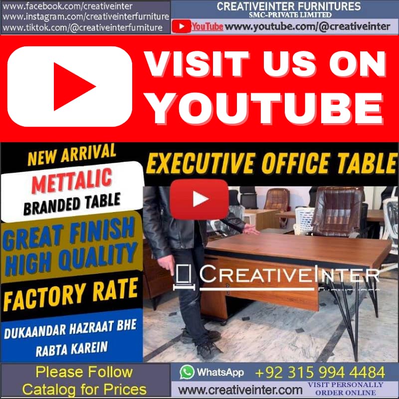 Office table 5ft ceo desk study work furniture chair sofa shop use 17