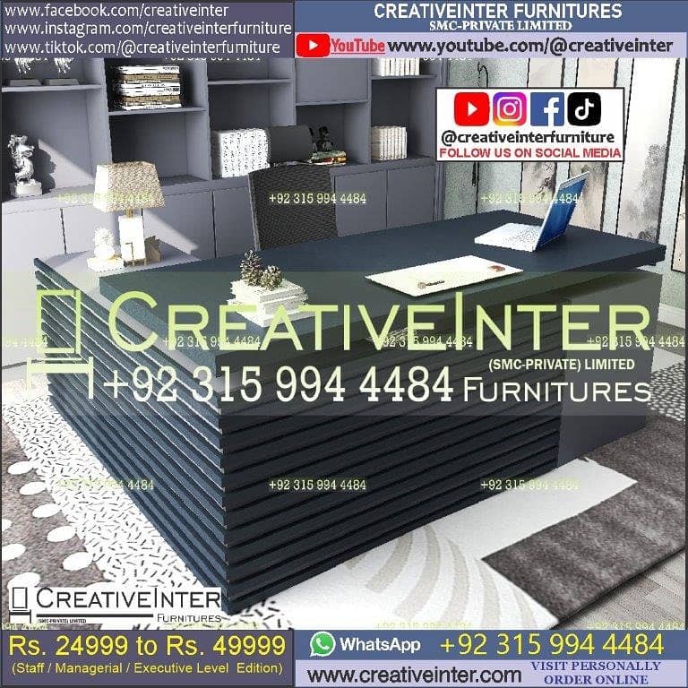 Office table workstation laptop computer chair sofa used working desk 6