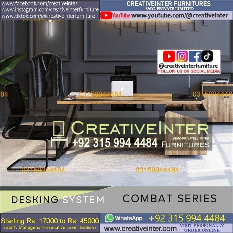Office table workstation laptop computer chair sofa used working desk 12
