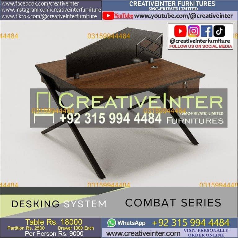 Office table workstation laptop computer chair sofa used working desk 3
