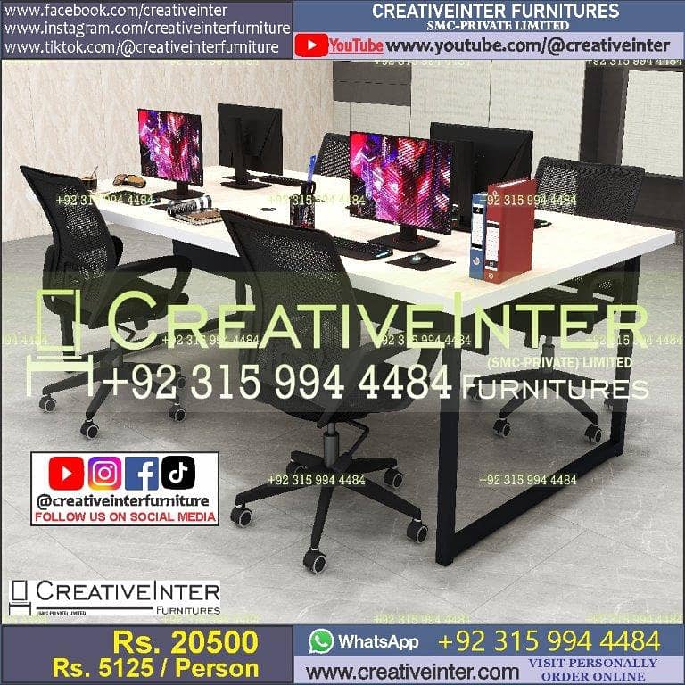 Office table workstation laptop computer chair sofa used working desk 8