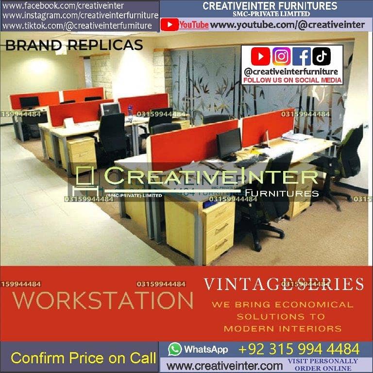 Office table workstation laptop computer chair sofa used working desk 14