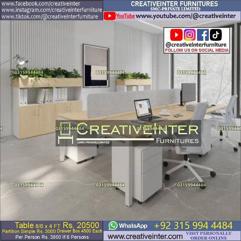 Office table workstation laptop computer chair sofa used working desk 3