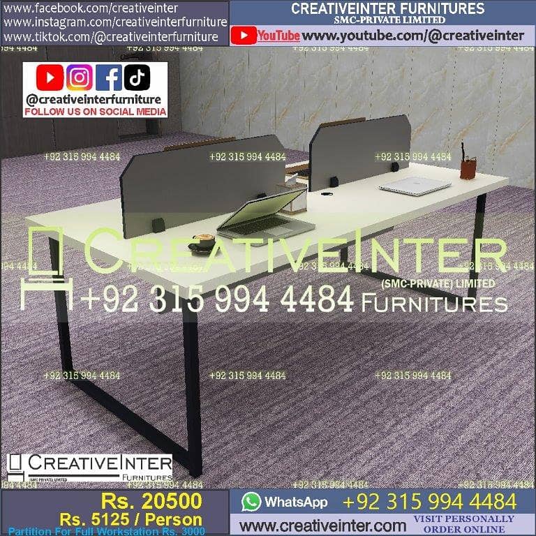Office table workstation laptop computer chair sofa used working desk 4