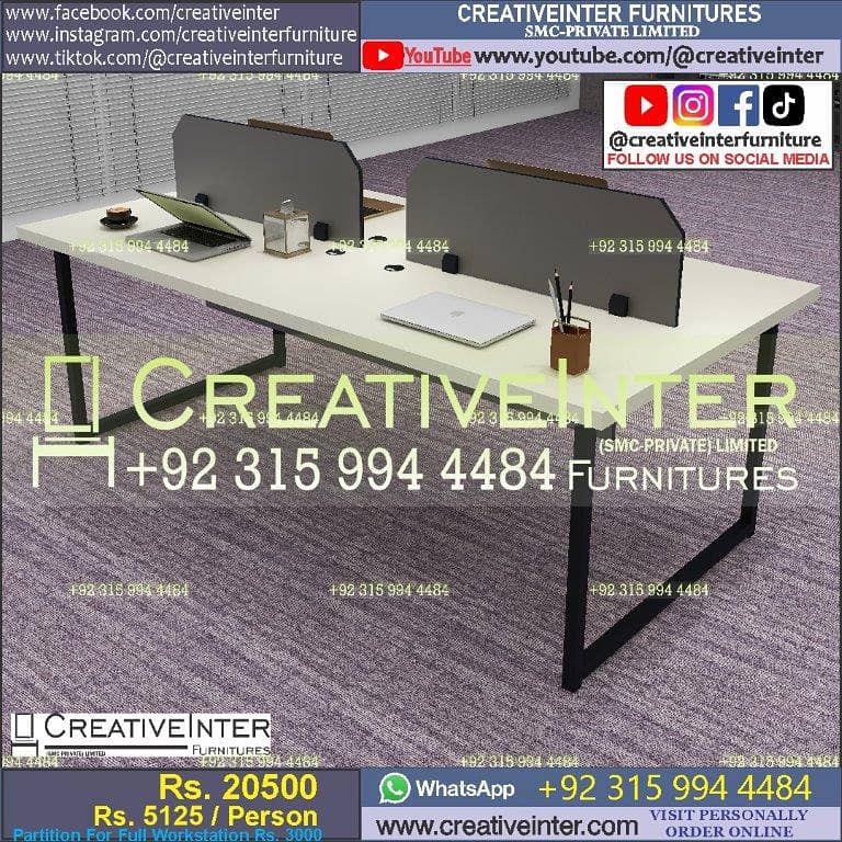 Office table workstation laptop computer chair sofa used working desk 5