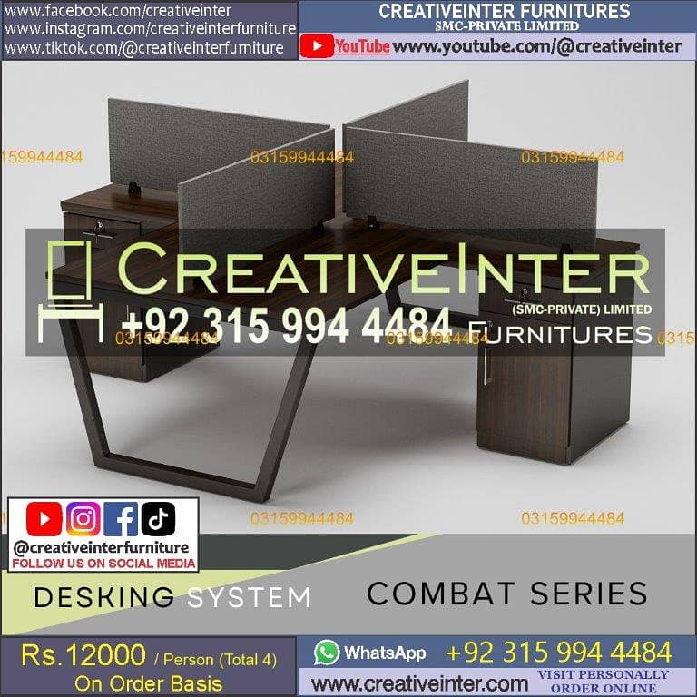 Office table workstation laptop computer chair sofa used working desk 8