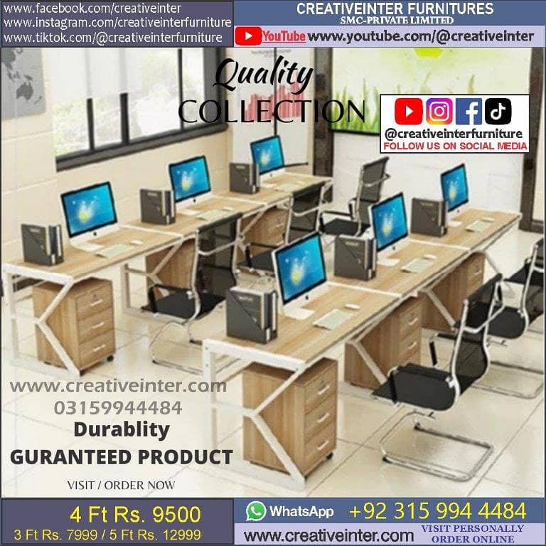 Office table workstation laptop computer chair sofa used working desk 16