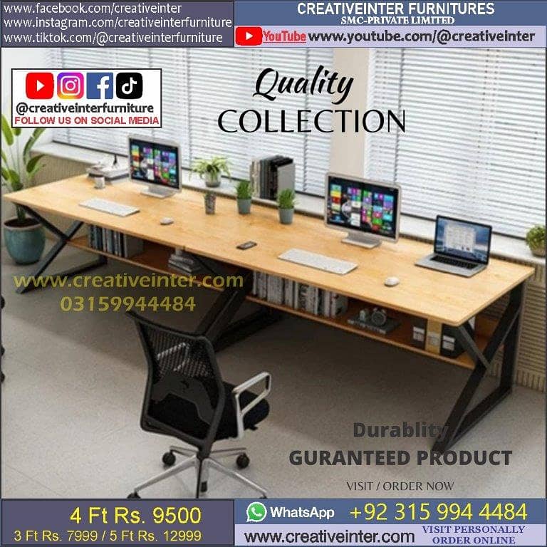 Office table workstation laptop computer chair sofa used working desk 19