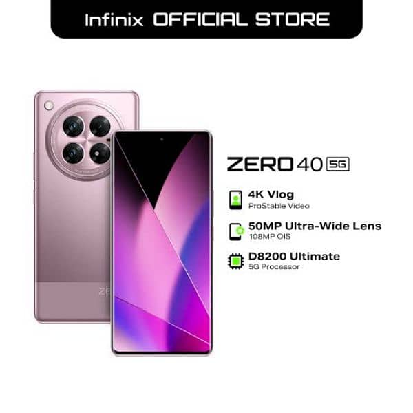 Infinix zero 40 5G brand new company pack with 1 yearwarranty 0