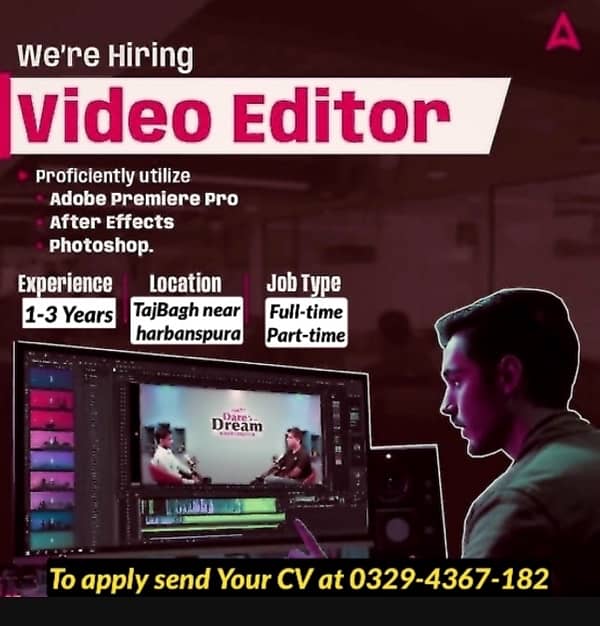 We are hiring Video Editors 0