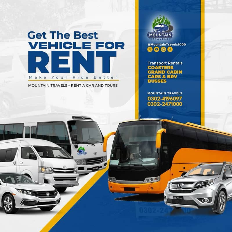 Rent A Bus, Hiace Grand Cabin, hiroof and Coaster for rent honda BRV 0