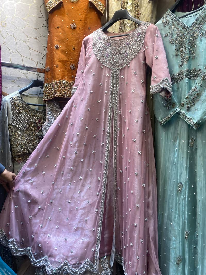 Brand New Pink Maxi Dress with Dupatta for Sale 1