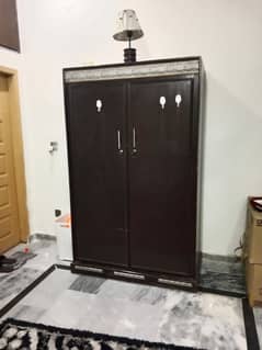 Wooden Almirah (Cupboard) + Iron Stand or Table
