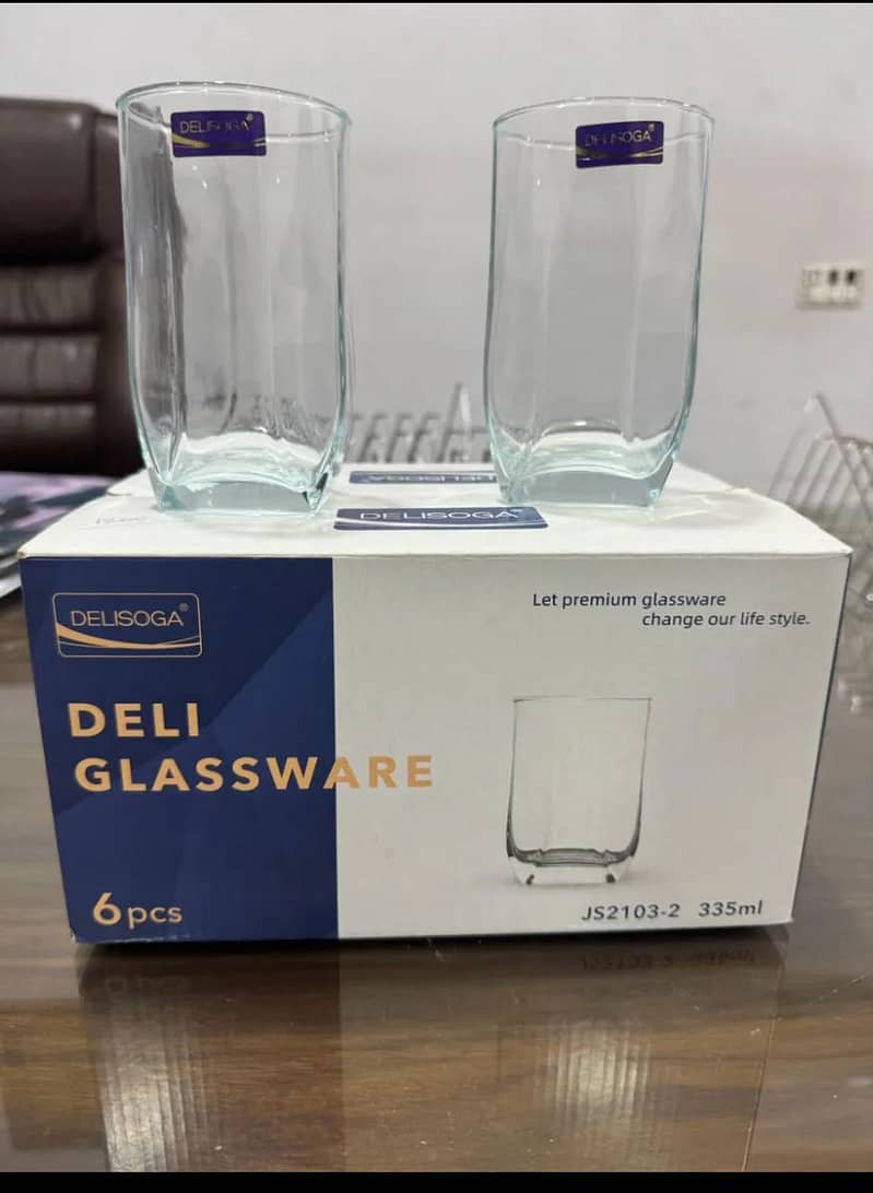 Delisoga Glass 4 Item For Sale (Cups, Glass,Dish Tray ,Transparent Cup 0