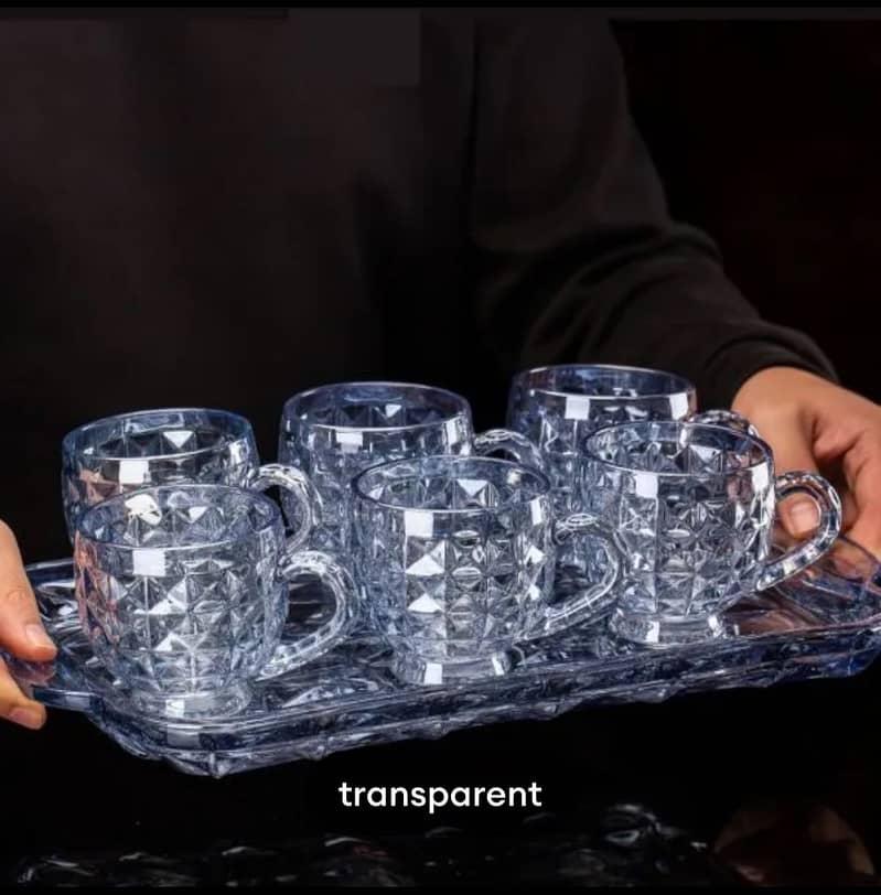 Delisoga Glass 4 Item For Sale (Cups, Glass,Dish Tray ,Transparent Cup 5