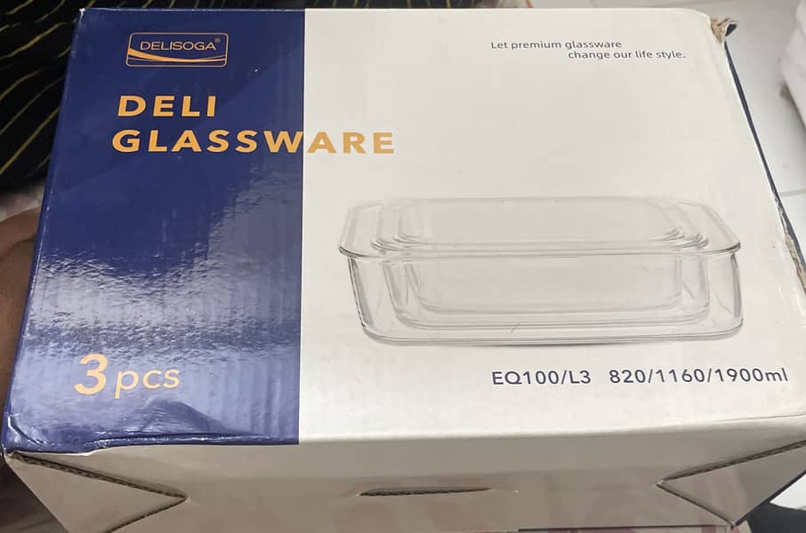 Delosoga Glassware Cups,Glass,Casserole Tray,Transparent Cups 1