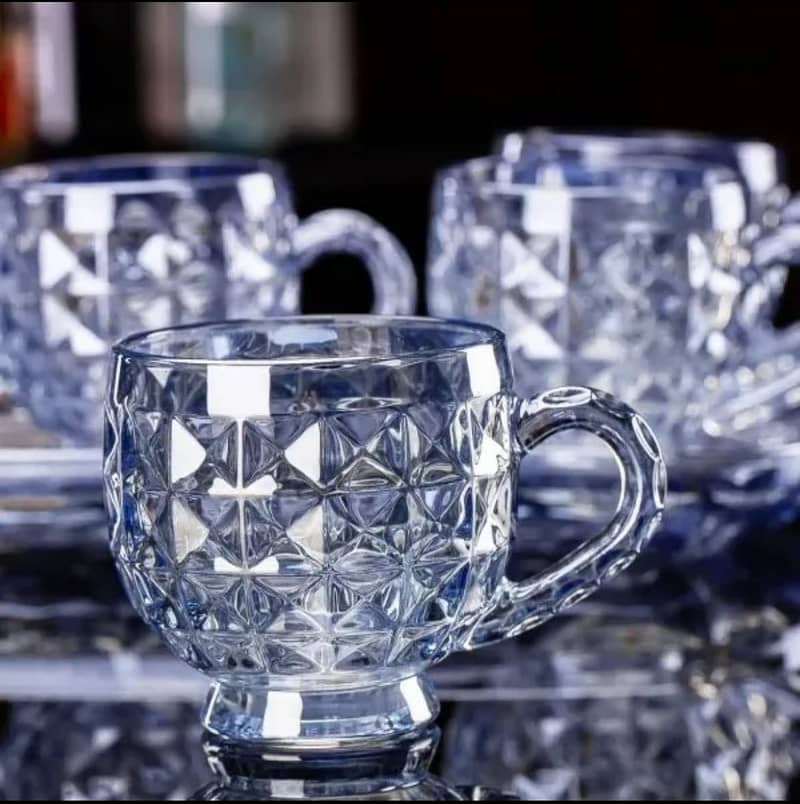 Delosoga Glassware Cups,Glass,Casserole Tray,Transparent Cups 4