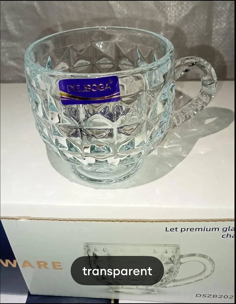 Delosoga Glassware Cups,Glass,Casserole Tray,Transparent Cups 8
