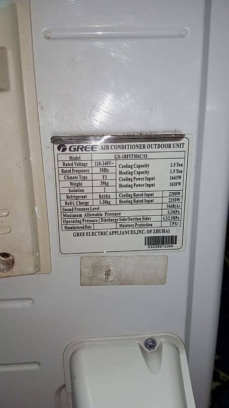 GREE 18FITH6C AAA MODEL 18