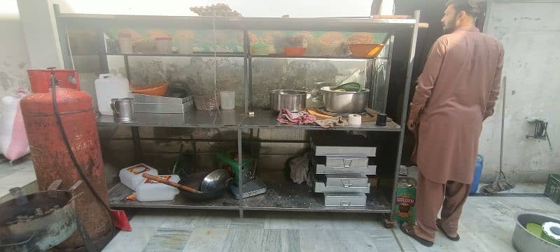 SS BIG 9X6COUNTER PURE Stainless steel table karai stove hotel 4