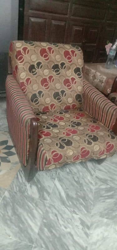 Five seater wood frame sofa set 1