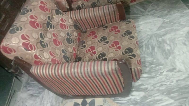 Five seater wood frame sofa set 2