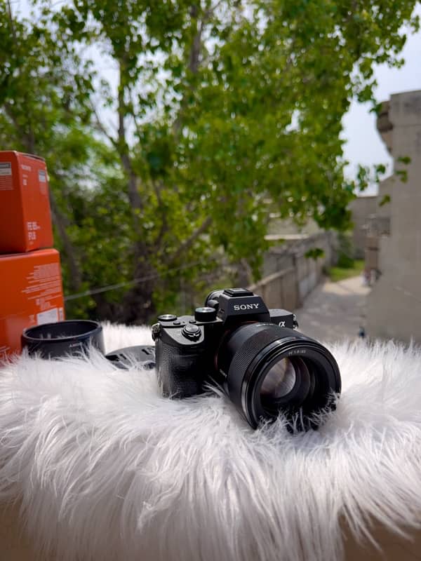 Sony a7iii - With 85 FE f1.8 lens + Lens Cap And Hood with Strip 1