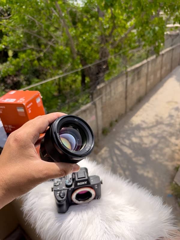 Sony a7iii - With 85 FE f1.8 lens + Lens Cap And Hood with Strip 6