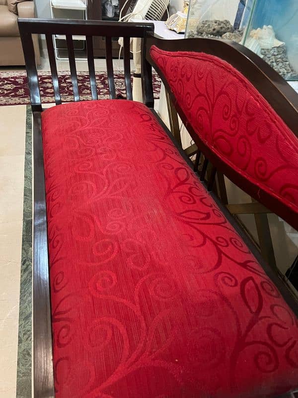 one original Sheesham wood 1+1+2 sofa set for sale 0