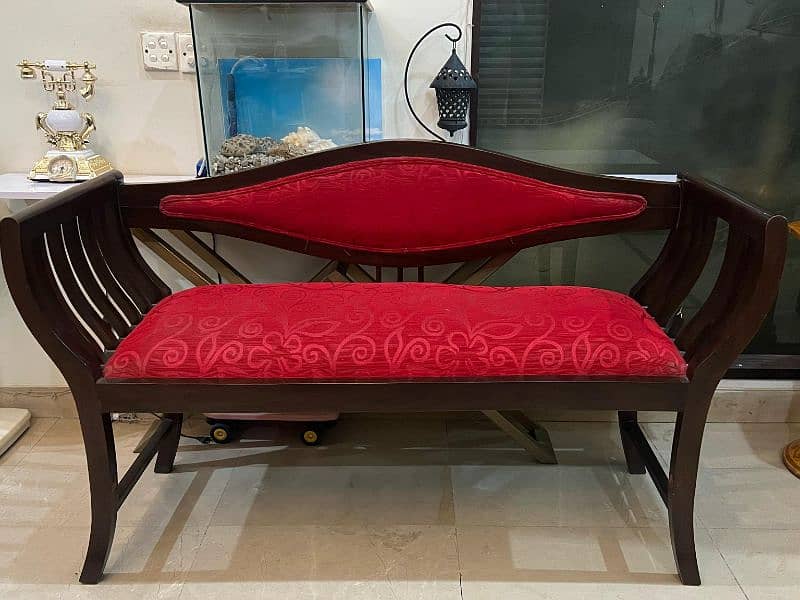 one original Sheesham wood 1+1+2 sofa set for sale 1