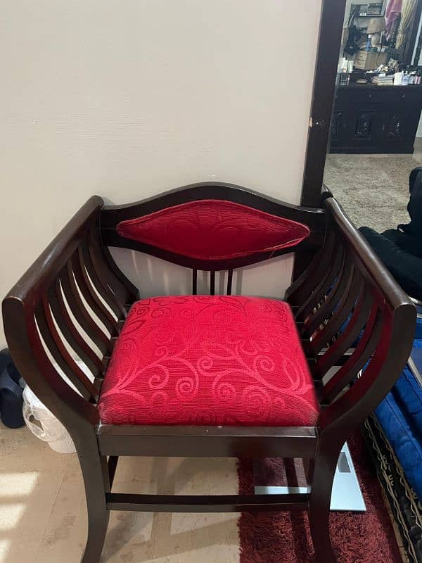 one original Sheesham wood 1+1+2 sofa set for sale 2