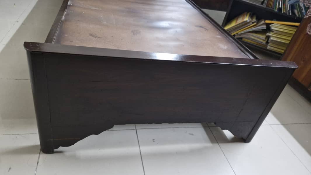 Pure Wood Bed Set with 2 Side Tables 5