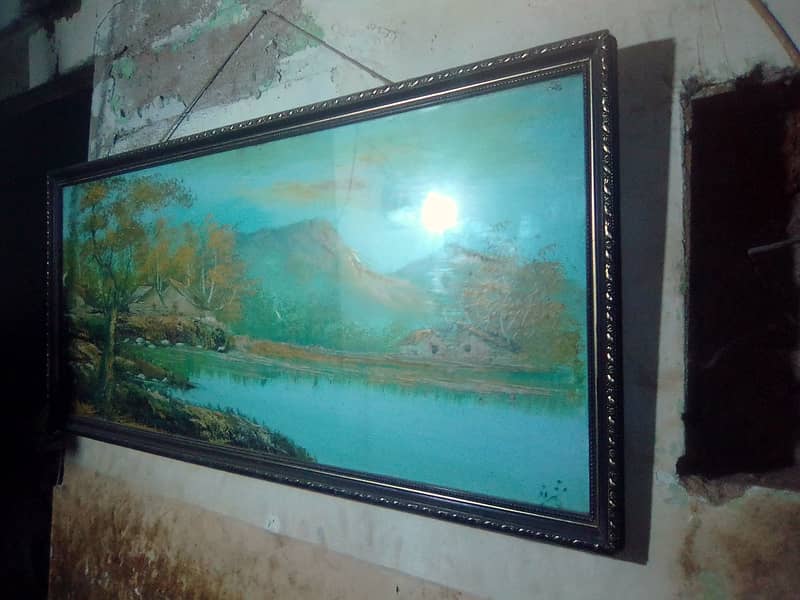 Hand made best and big painting size 36 " × 16" 3