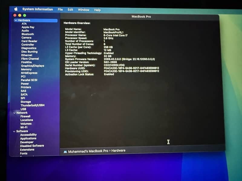 Macbook Pro 2019 15” 1