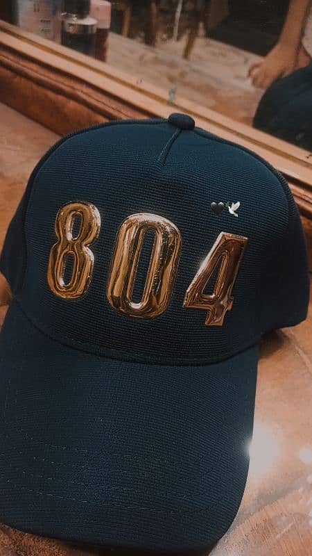 Blue colour Cap Quality Cap and with your yellow colour 804 Logo 0