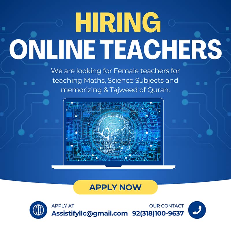 Online teachers for Math, Science & Quran (Female only) 0