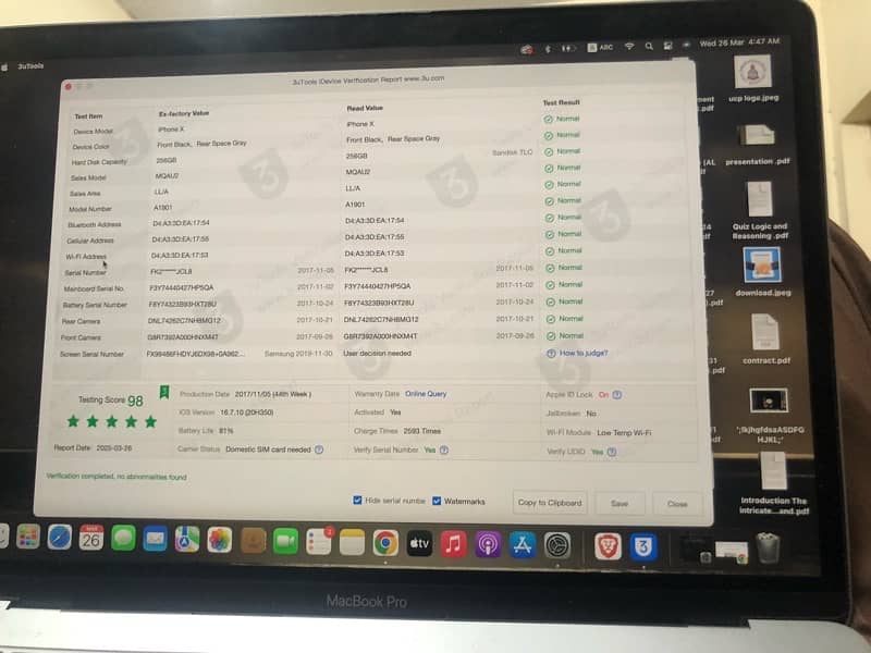 iphone X PTA Approved 256 gb 8
