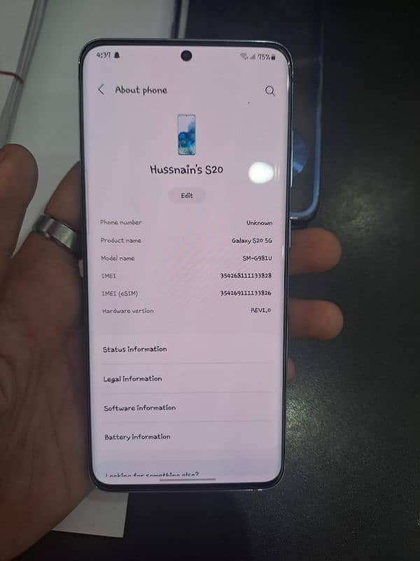 samsung s20 5g 12/128 7