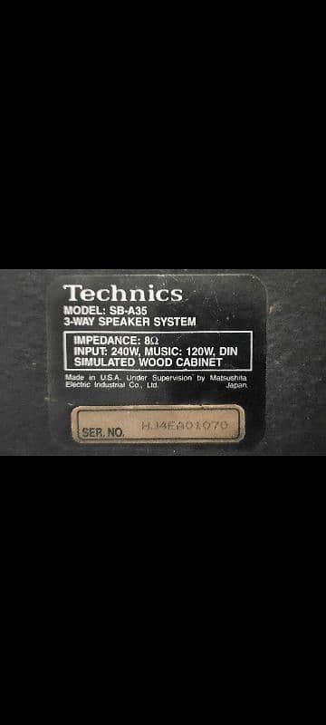 Technics SB-A 35  made by USA 1