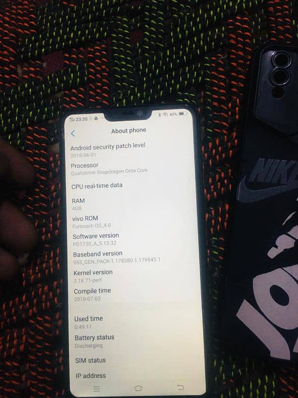 Vivo y85A 4 /64 All OK ha whatsapp No 03254452822 1