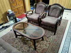 5 Seater Sofa with Table (Pure Wood)