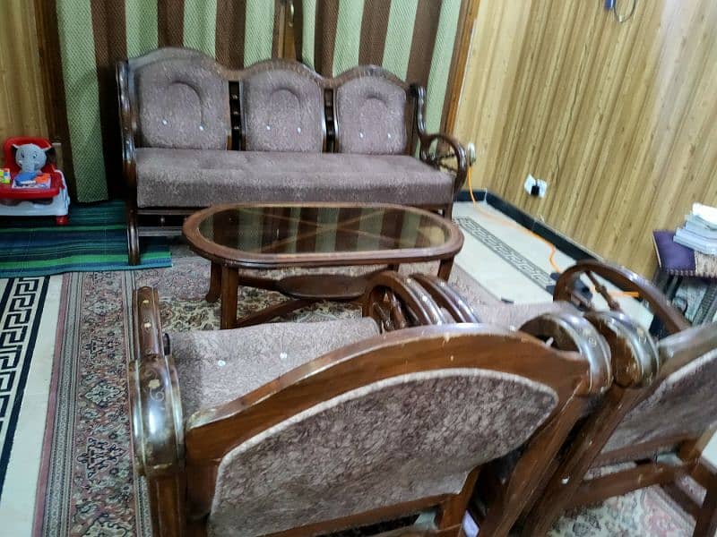 5 Seater Sofa with Table (Pure Sheesham Wood) 1