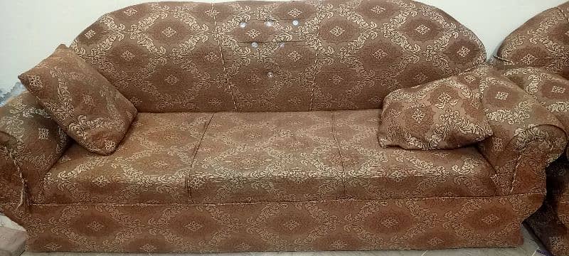 6 seater sofa and tea trolley 1