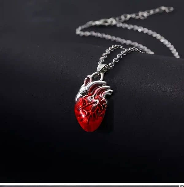 unique gothic necklace red heart 0