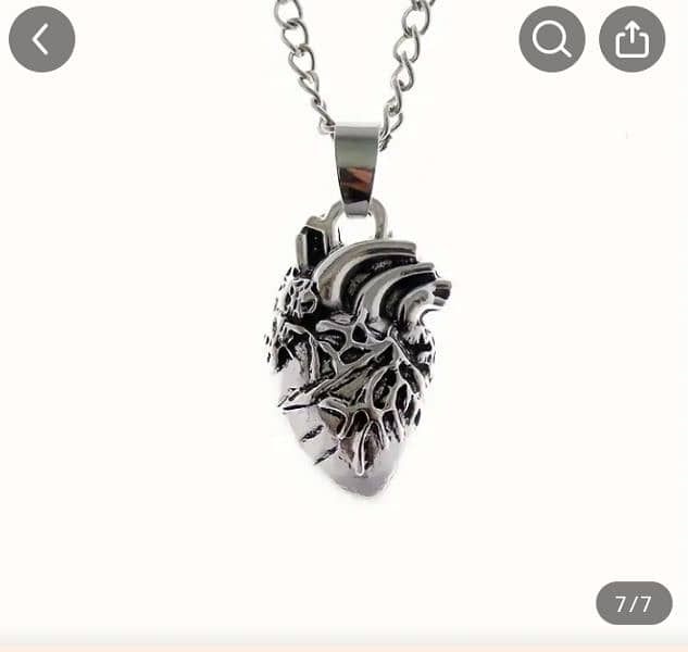 unique gothic necklace red heart 3