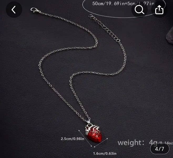 unique gothic necklace red heart 4