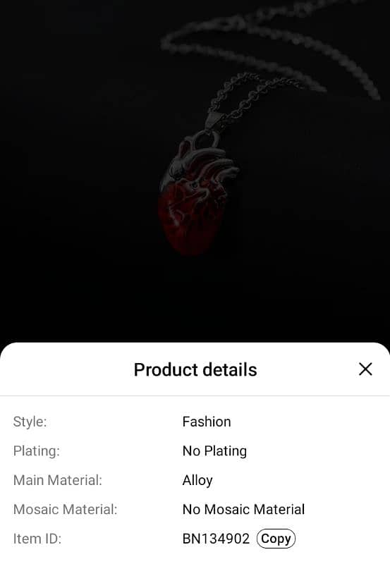 unique gothic necklace red heart 5