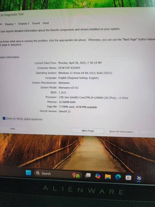 Alienware x15 R2 | Ci9 12th Gen | 16GB RTX 3080Ti | 4K UHD | 2