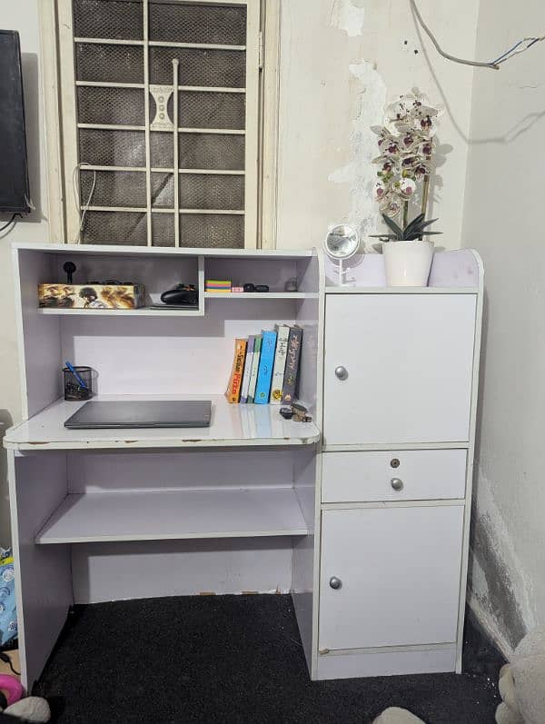 white wooden study and computer table 1
