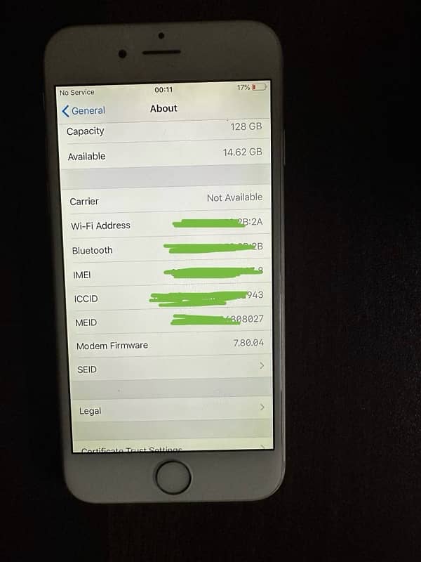 iPhone 6 pta non 128gb battery 83% 0
